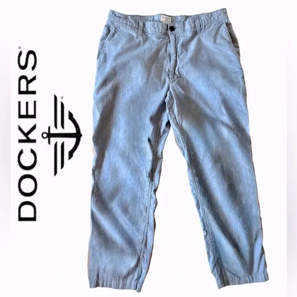 Dockers Pastel Blue Straight Leg Khaki Pants 34 X 29 Coastal - Picture 2 of 12